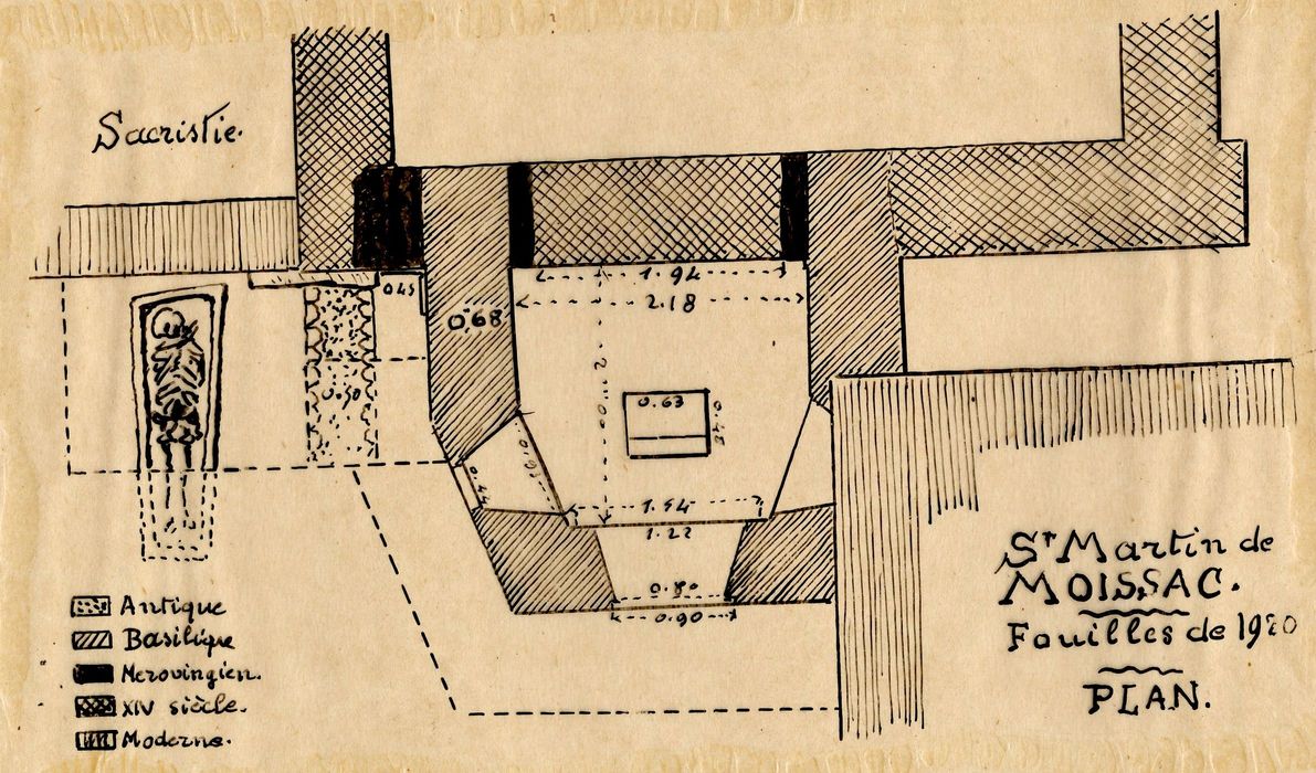 plan de l’abside (dessin : encre sur calque)