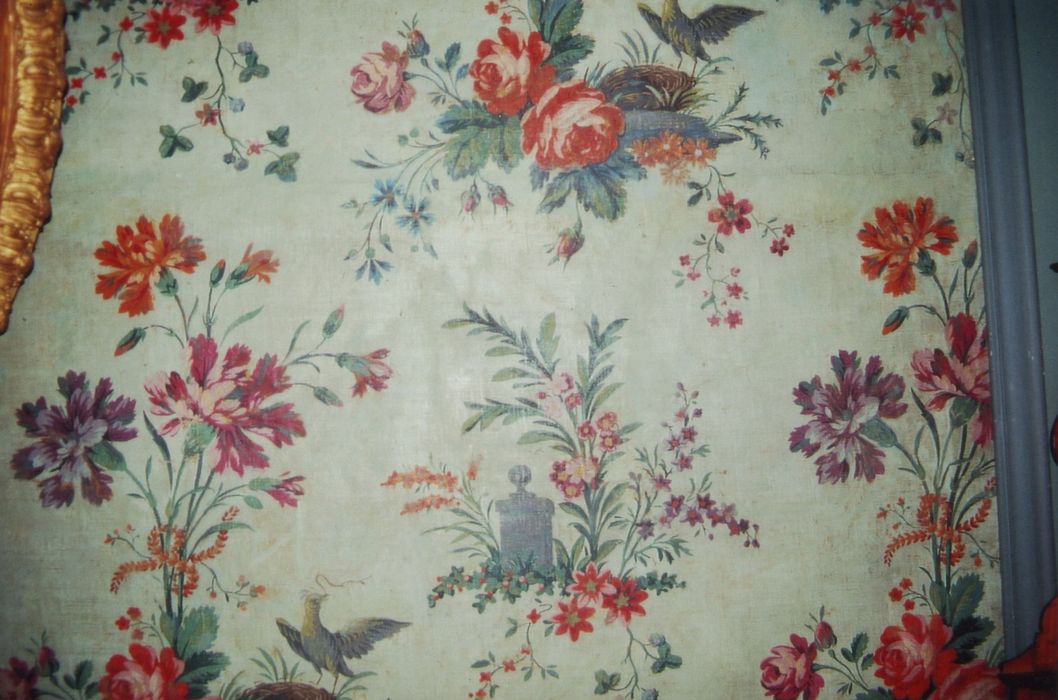 chambre des oeillets, toile peinte, détail