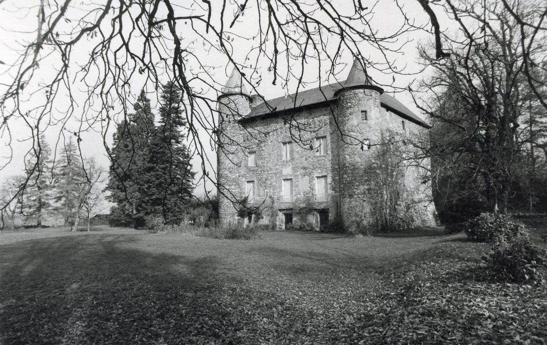 vue générale du château dans son environnement depuis le Sud-Ouest