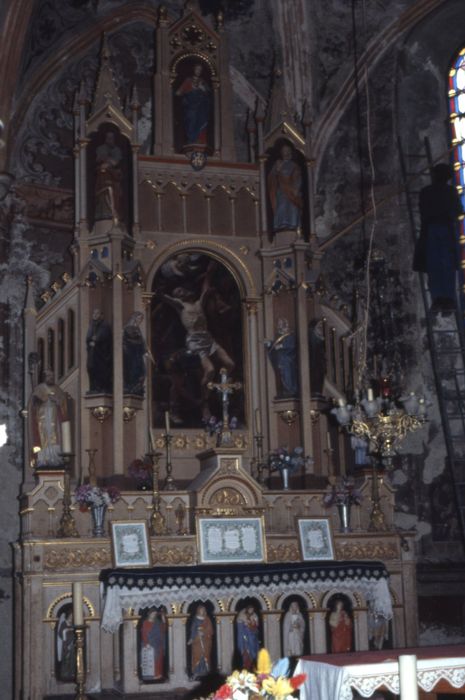 autel (maître-autel), son retable, son tableau : Martyre de saint Barthélemy