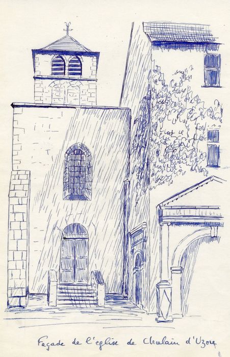 façade ouest (dessin : encre sur papier)