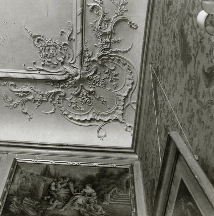 salle à manger, détail du décor du plafond