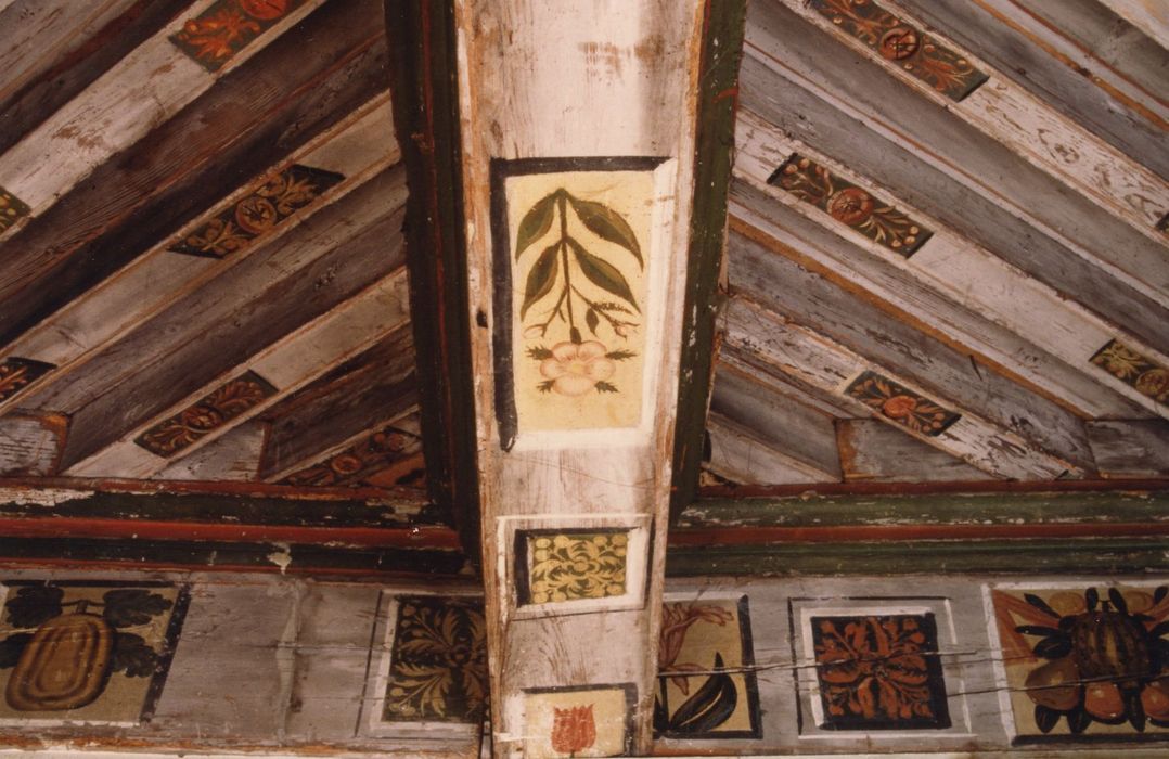 aile sud, chambre à alcôve,détail du plafond