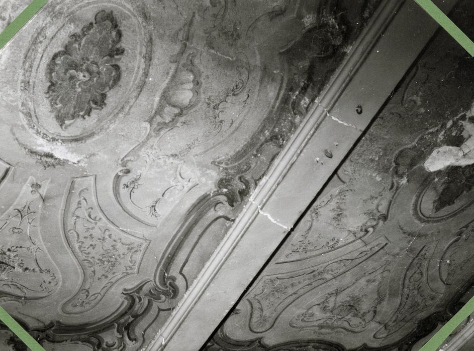 ancienne chambre de l’évêque, peinture monumentale du plafond, vue partielle