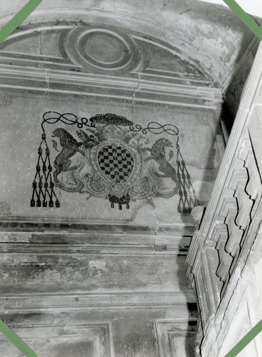 escalier d’honneur, peinture monumentale aux armoiries du cardinal Carlo Giuseppe Filippa della Martiniana