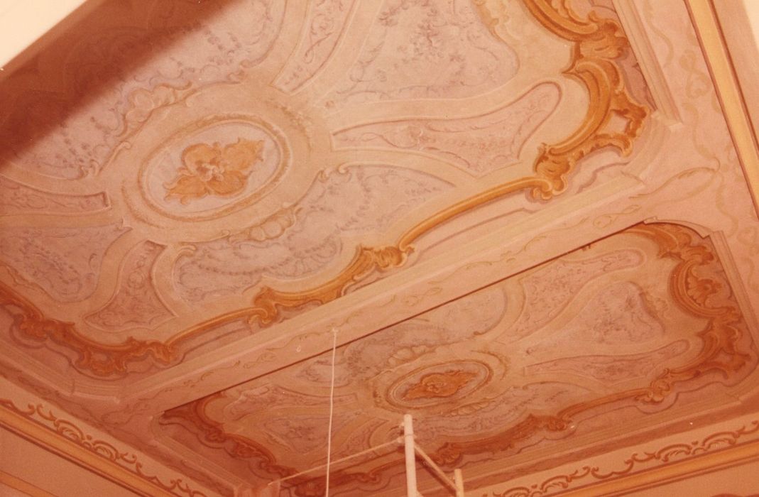 ancienne chambre de l’évêque, peinture monumentale du plafond, vue partielle