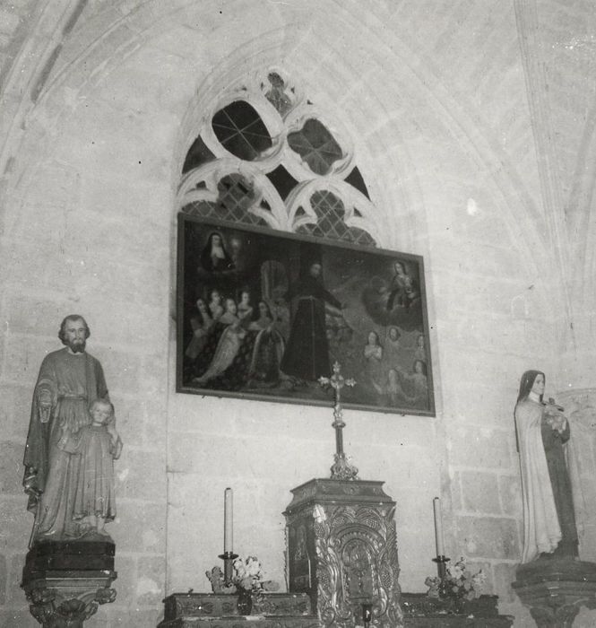 tableau : La famille royale agenouillée aux pieds de saint François d'Assise prêchant la dévotion au scapulaire 