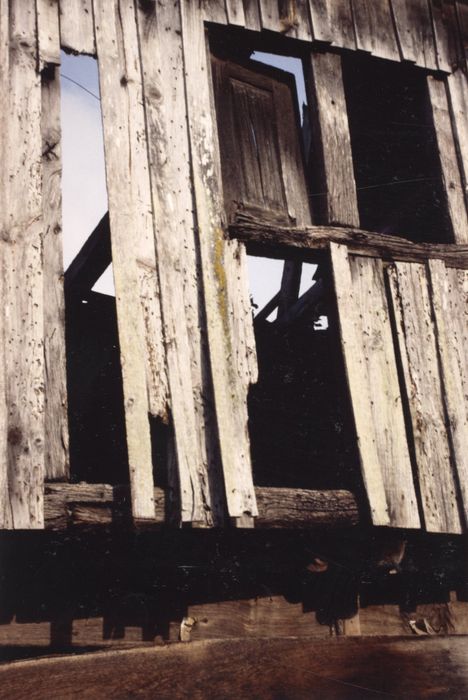 façade sud, détail de la façade en pan de bois