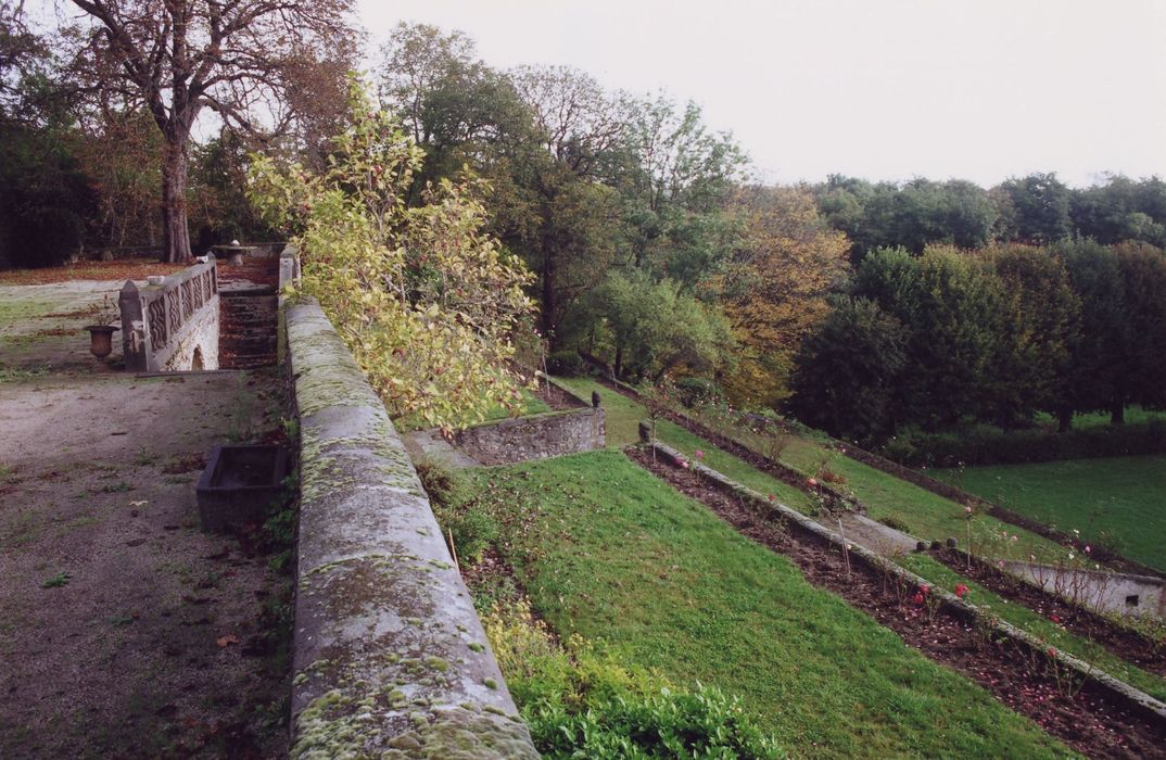 jardins, vue partielle des terrasses est