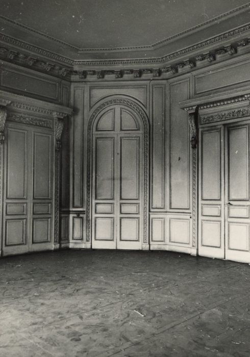 rez-de-chaussée, grand salon, vue partielle des lambris de revêtement