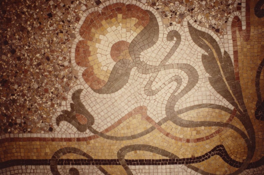 vestibule d’entrée, détail du pavement de mosaïque