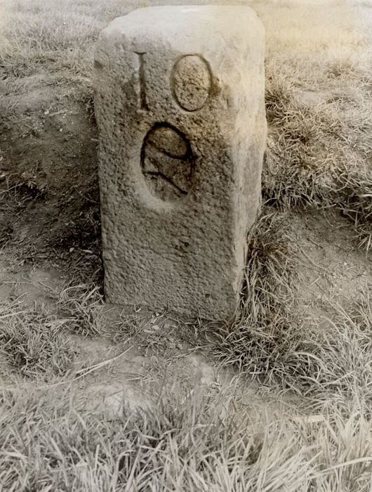 Vue générale de la borne ornée du bonnet phrygien