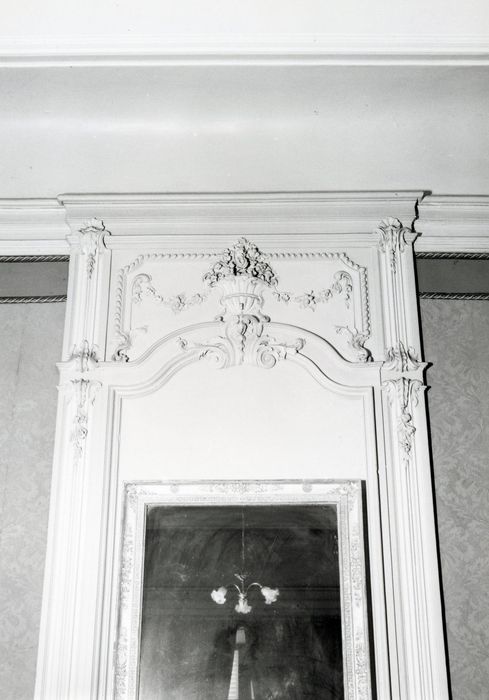 rez-de-chaussée, grand salon, cheminée, détail du manteau