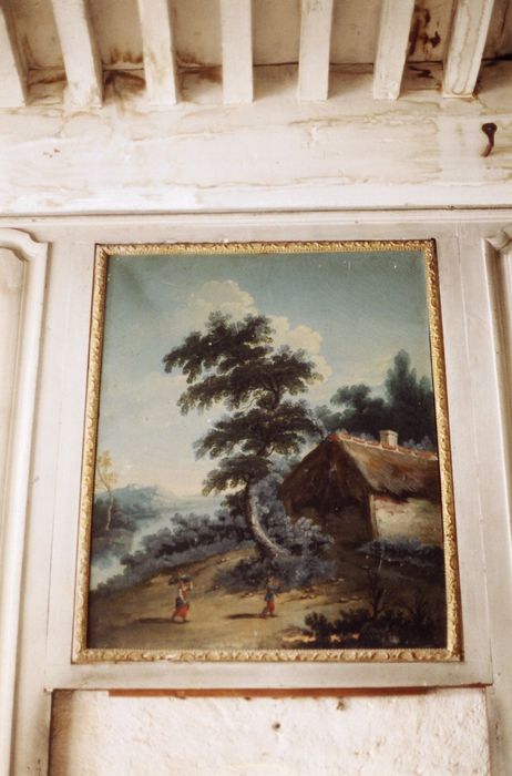 tour nord-ouest, 4e étage, cheminée, détail du trumeau