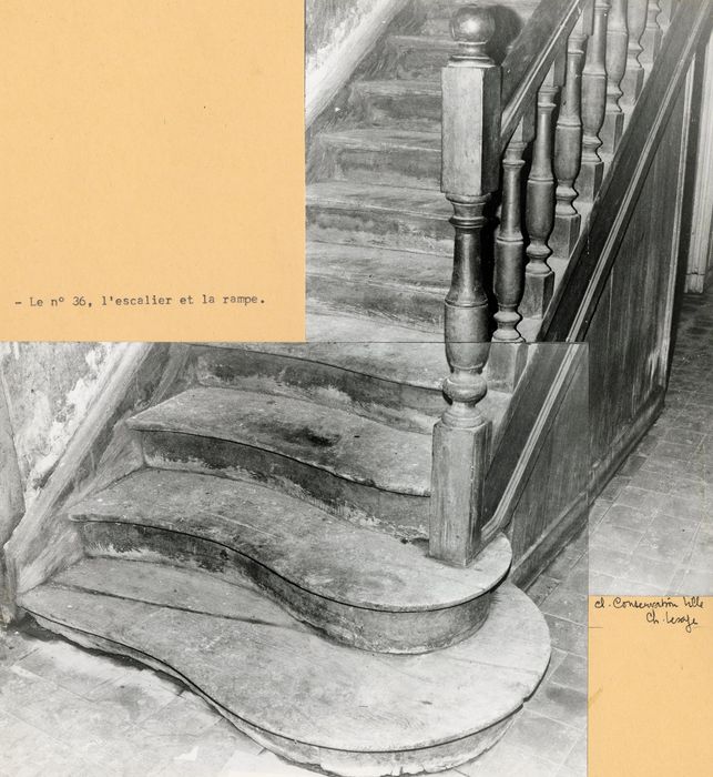 immeuble situé au n°36, escalier, vue partielle