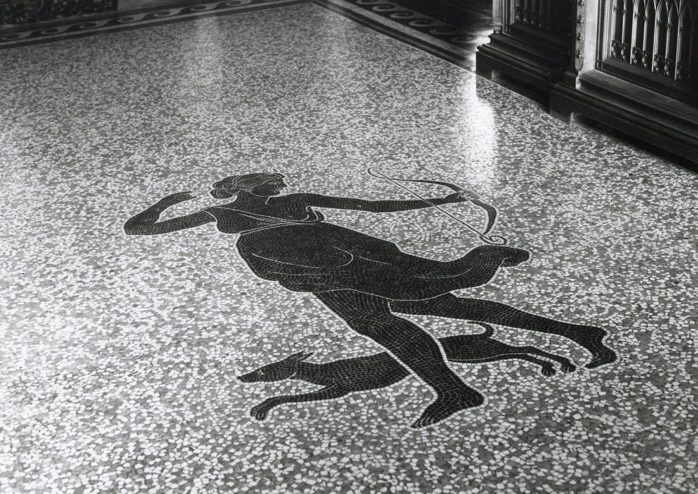 vestibule d’entrée, vue partielle du pavement