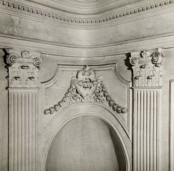 salon (ancienne salle à manger), lambris de revêtement, détail