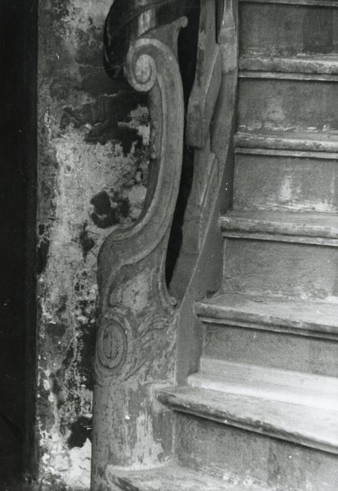 escalier, détail du départ de la rampe