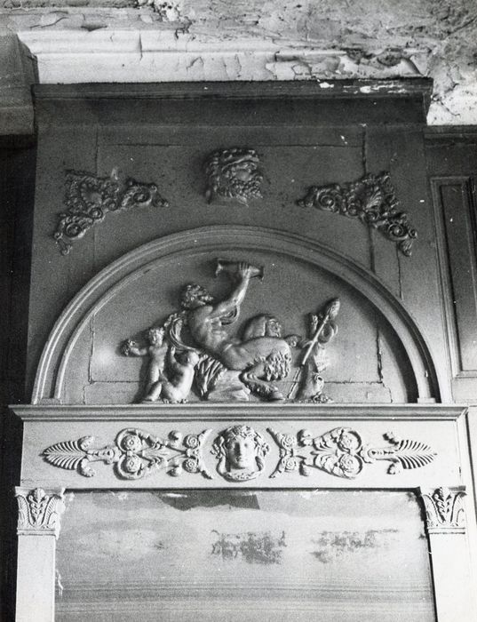 1er étage, chambre, lambris de revêtement, détail