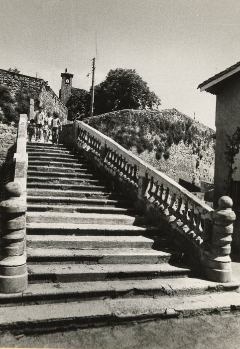 escalier monumental d’accès à la plate-forme