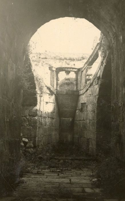 escalier monumental menant à la terrasse de la façade sud-est, détail des maçonneries