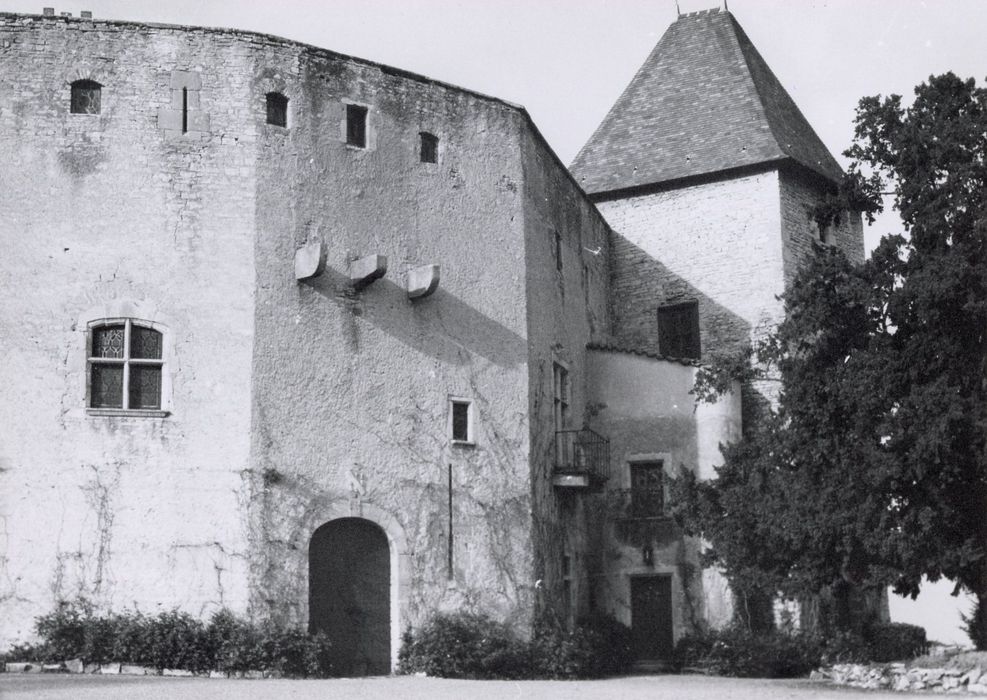 façade sud-est sur la basse-cour, vue partielle