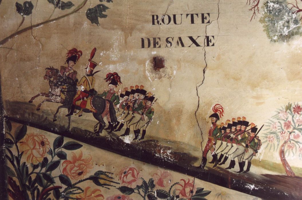 1er étage, salle des alliés, peintures monumentales : Routes des campagnes impériales (les), détail : Route de Saxe