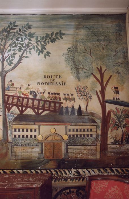 1er étage, salle des alliés, peintures monumentales : Routes des campagnes impériales (les), détail : Route de Pomméranie