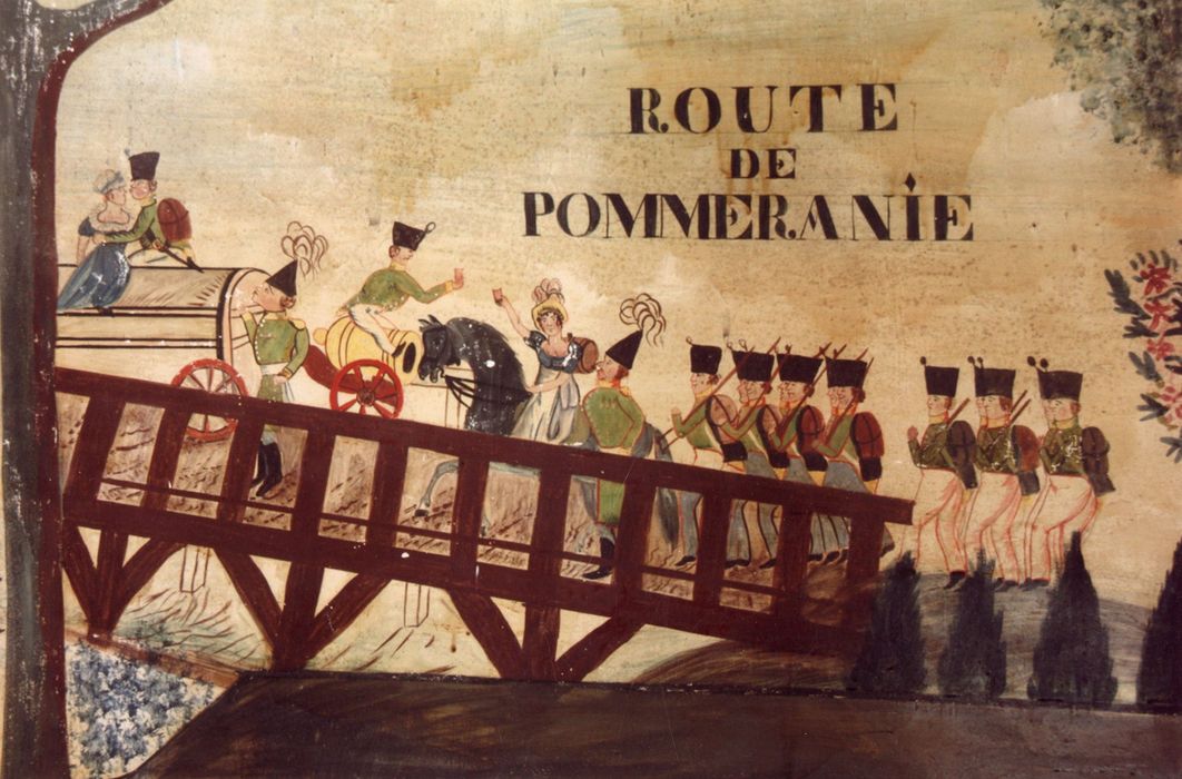 1er étage, salle des alliés, peintures monumentales : Routes des campagnes impériales (les), détail : Route de Pomméranie