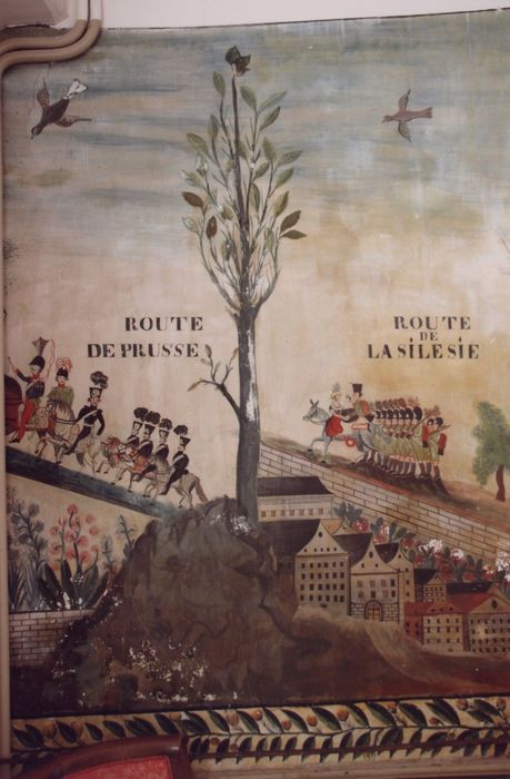 1er étage, salle des alliés, peintures monumentales : Routes des campagnes impériales (les), détail : Routes de Prusse et de Silésie