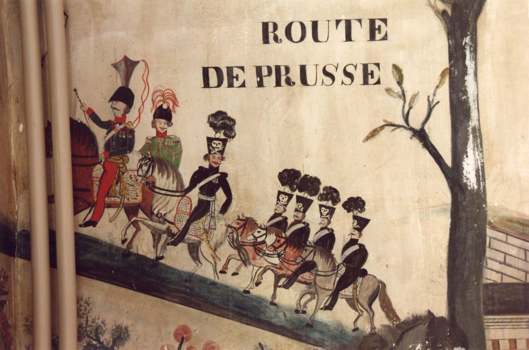 1er étage, salle des alliés, peintures monumentales : Routes des campagnes impériales (les), détail : Route de Prusse