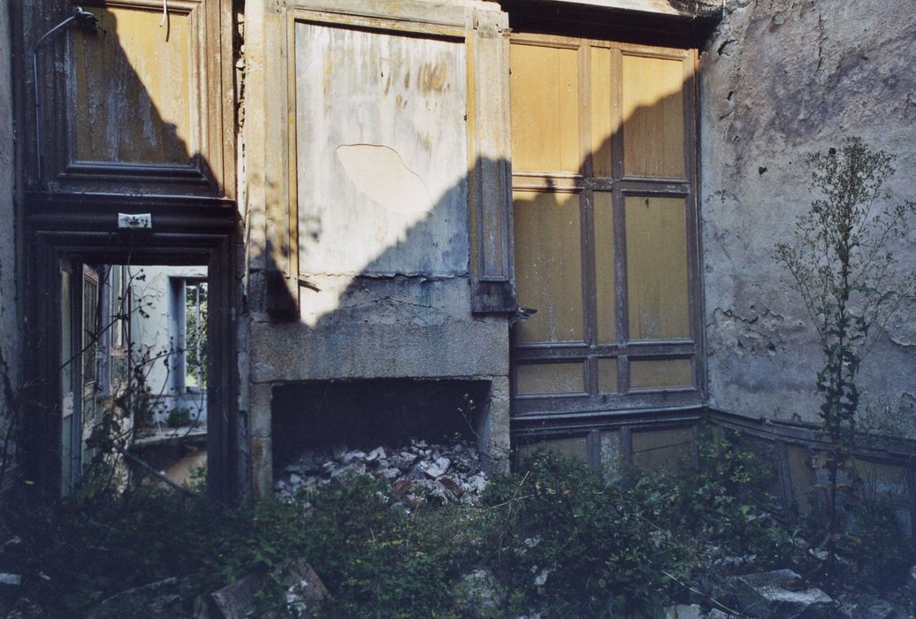 aile nord, 1er étage, salon, vue partielle des lambris de revêtement