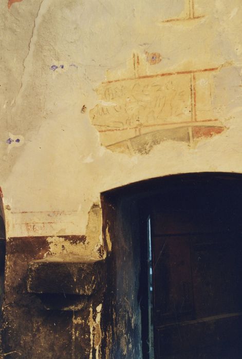 église peinture monumentale (fragment), détail situé au niveau de la tribune