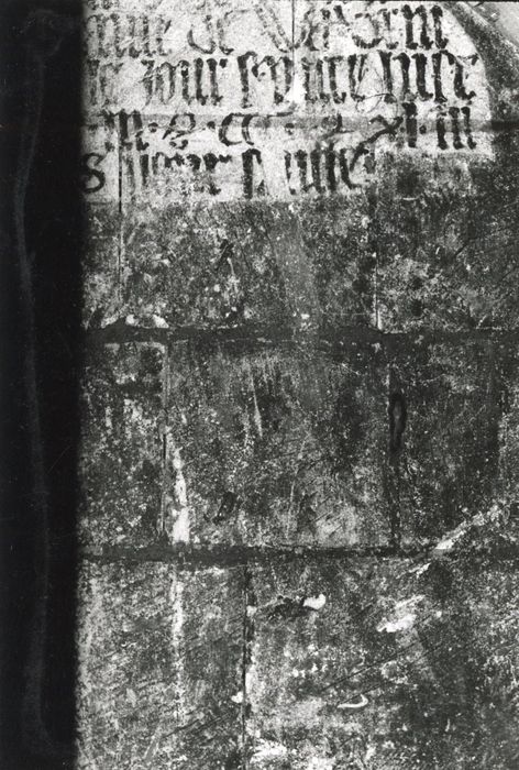 peinture monumentale : Vierge à l’Enfant avec une donatrice, détail de l’inscription - © Ministère de la Culture (France), Médiathèque du patrimoine et de la photographie, Tous droits réservés 