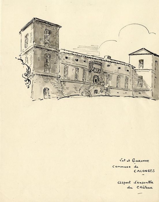 façade est (dessin : encre sur papier)