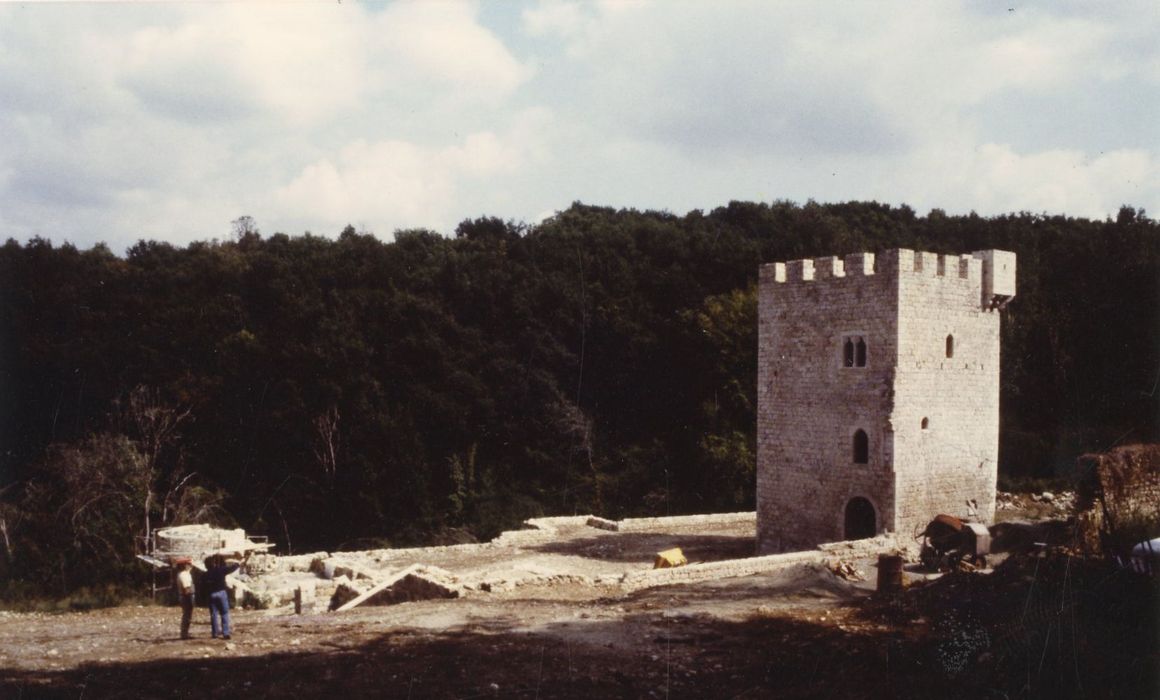 vue générale du château dans son environnement depuis le Nord-Ouest