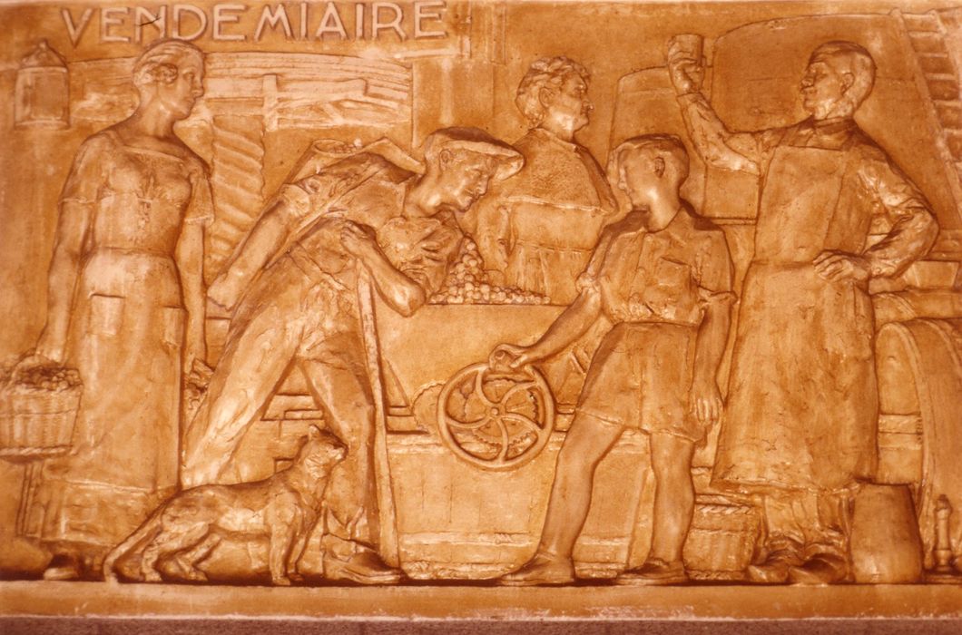 palier du 1er niveau, détail d’un bas-relief