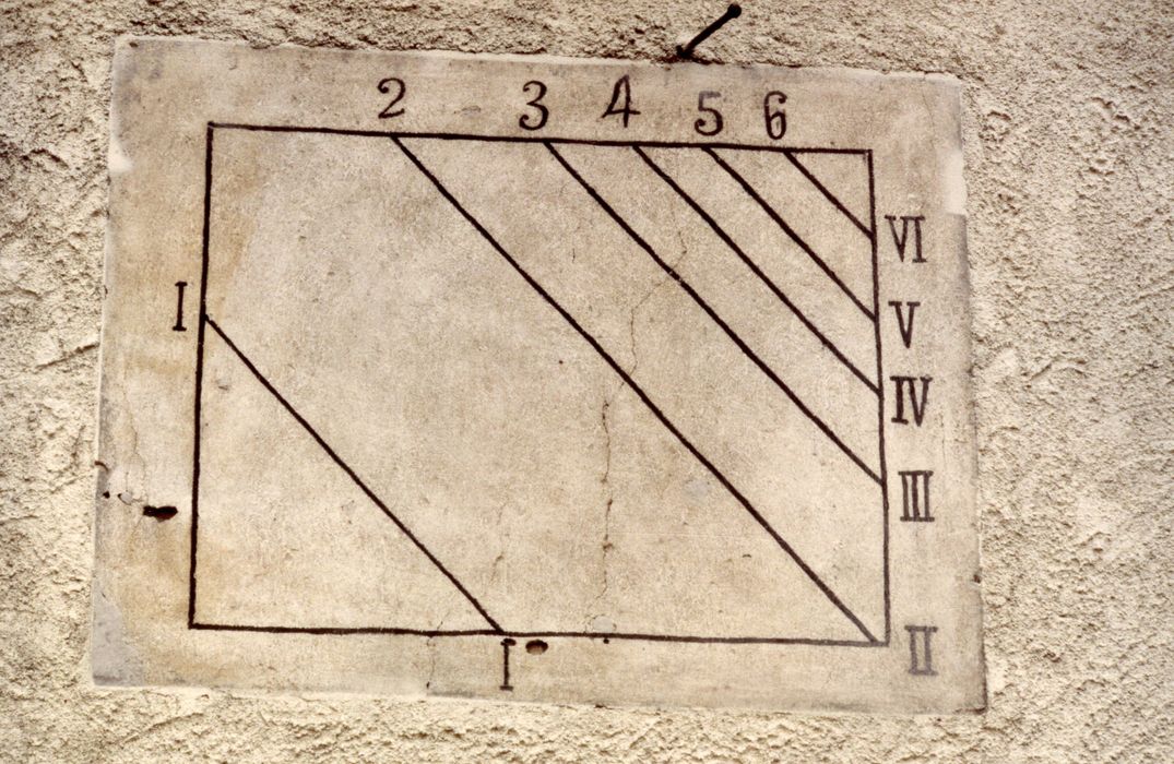 cour, détail d’un cadran solaire