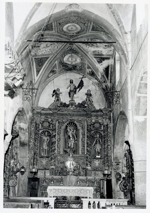 maître-autel, retable, statue : Saint Michel, vue partielle