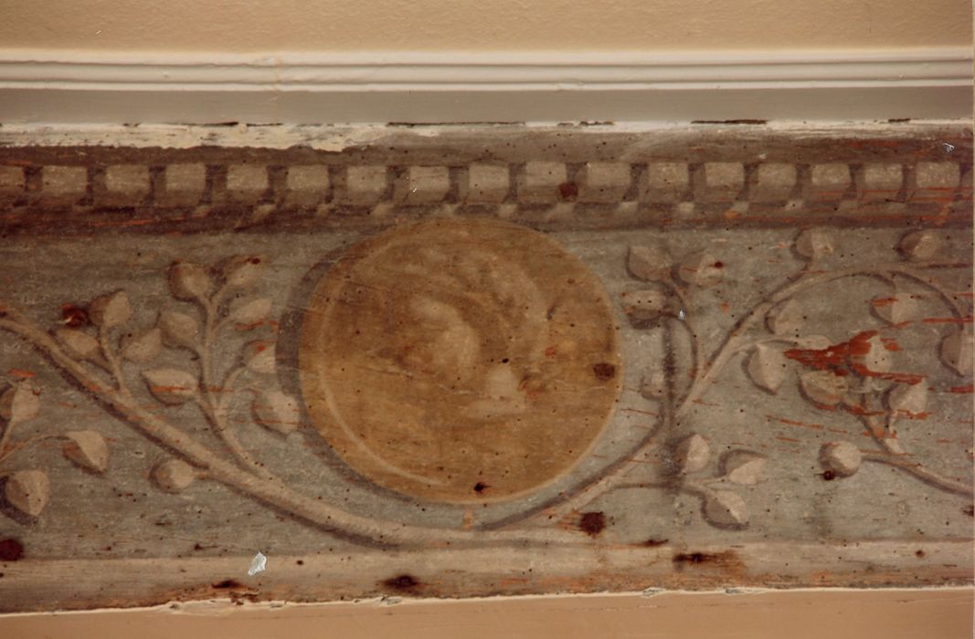 pièce non localisée, plafond peint, détail