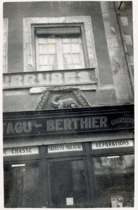 façade sur rue, détail d’un haut-relief : Salamandre