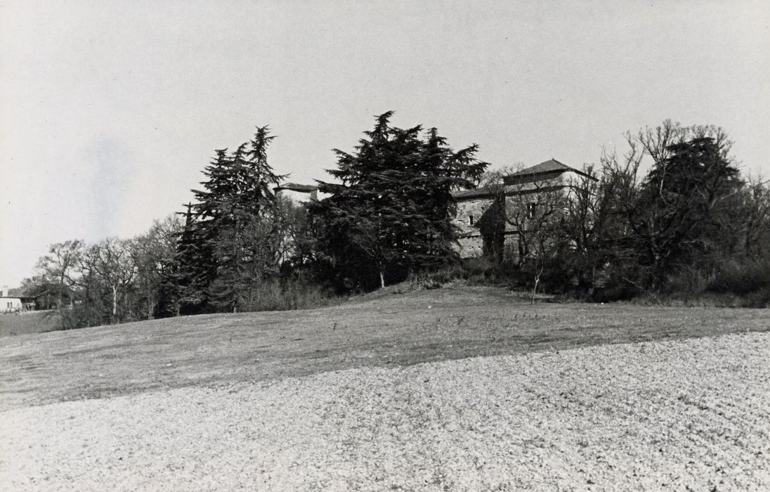 vue partielle du château dans son environnement depuis le Sud-Est