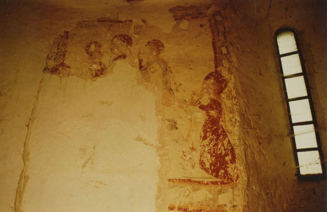 peintures monumentales du mur sud-est de l’abside, détail : Mise au tombeau (la)