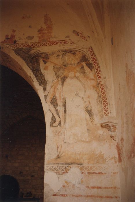 chapelle latérale sud, mur nord, peinture monumentale : Christ aux outrages