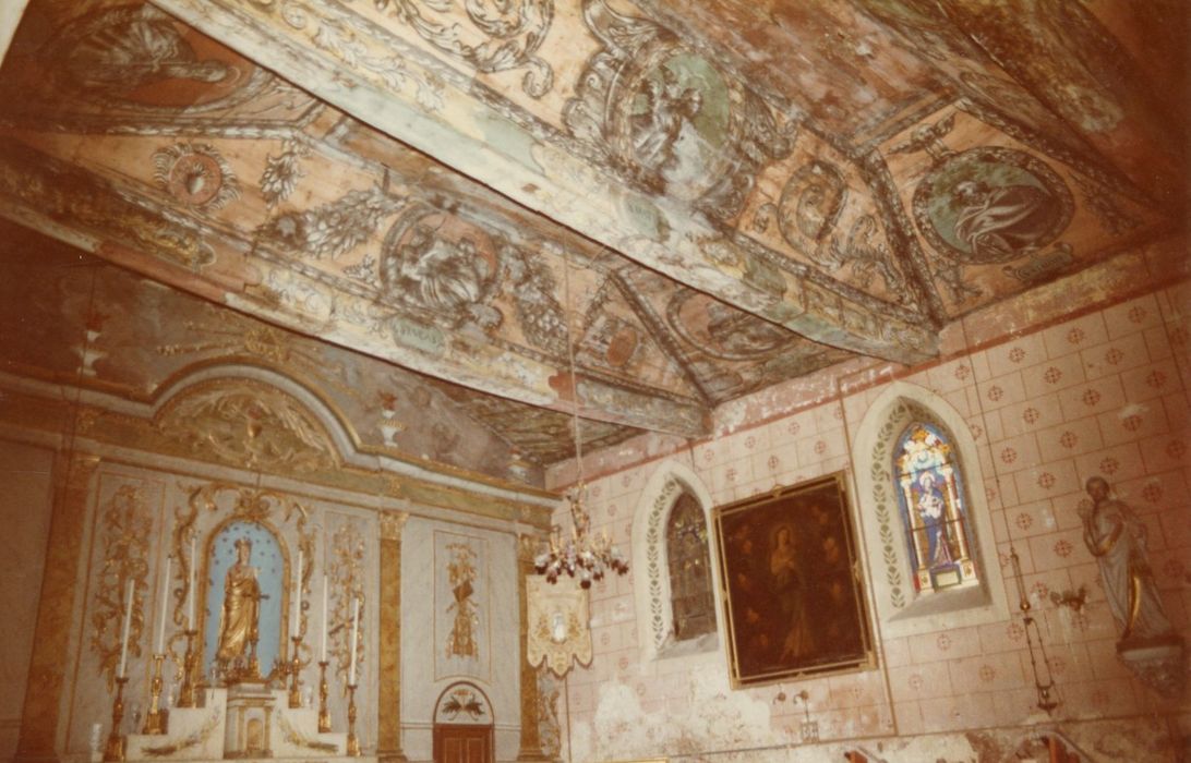 plafond lambrissée de la chapelle Notre-Dame, vue partielle