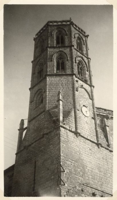 clocher, élévations ouest et nord