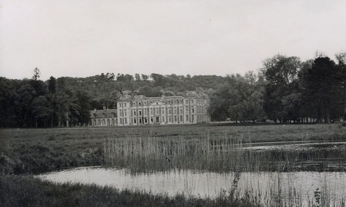 vue générale du château dans son environnement depuis le Sud-Ouest