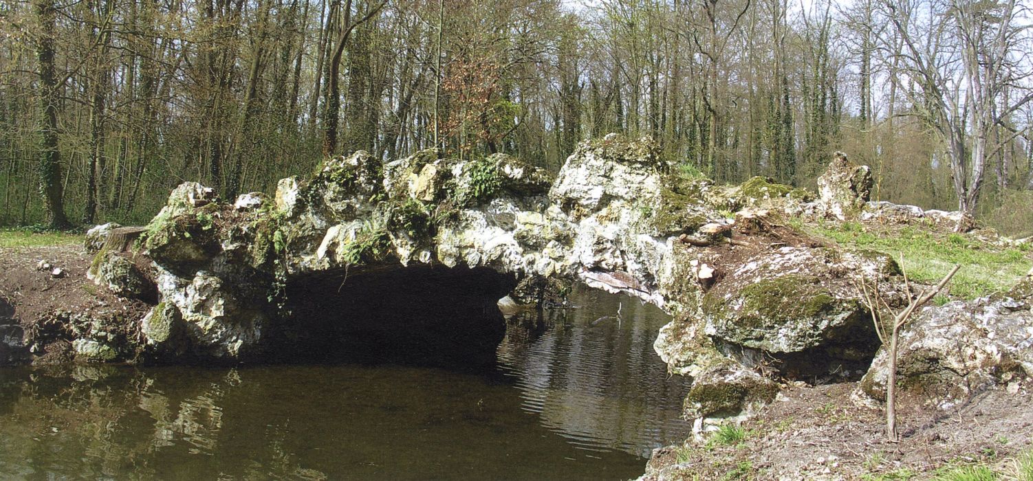 parc, détail d’un pont artificiel (photocopie numérisée)