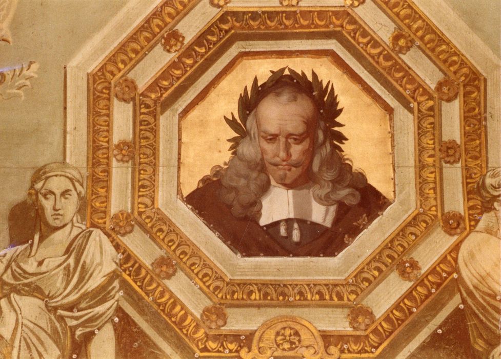 plafond de la salle du spectacle, détail : Portrait de Corneille