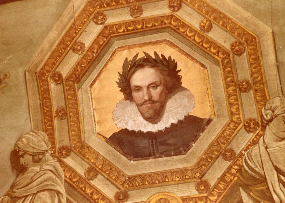 plafond de la salle du spectacle, détail : Portrait de Shakespeare